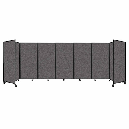 Versare Room Divider 360 Folding Portable Partition 19'6" x 6' Charcoal Gray Fabric 1172707